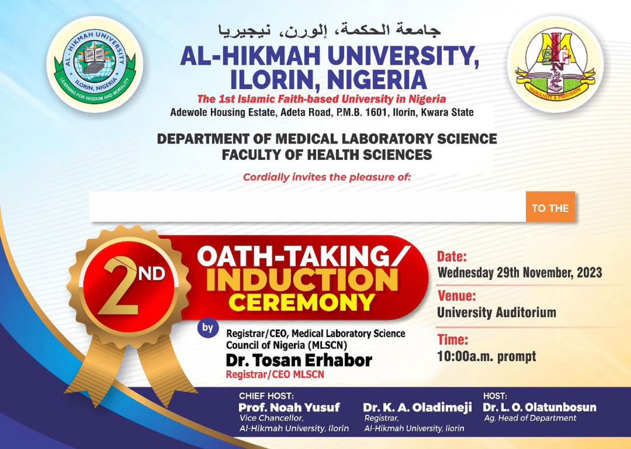 2ND OATTAKING/INDUCTION CEREMONY AlHikmah University, Ilorin
